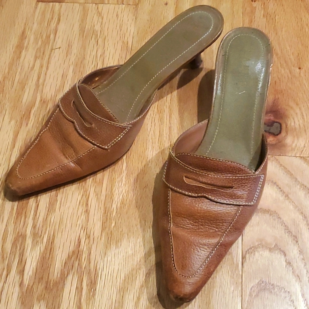 Ralph Lauren Brown Leather Heels